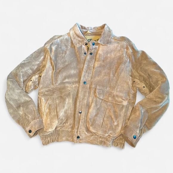 Vintage 80s Rage for the Man Elliot Kastle Suede Leather Bomber Jacket - Picture 2 of 8